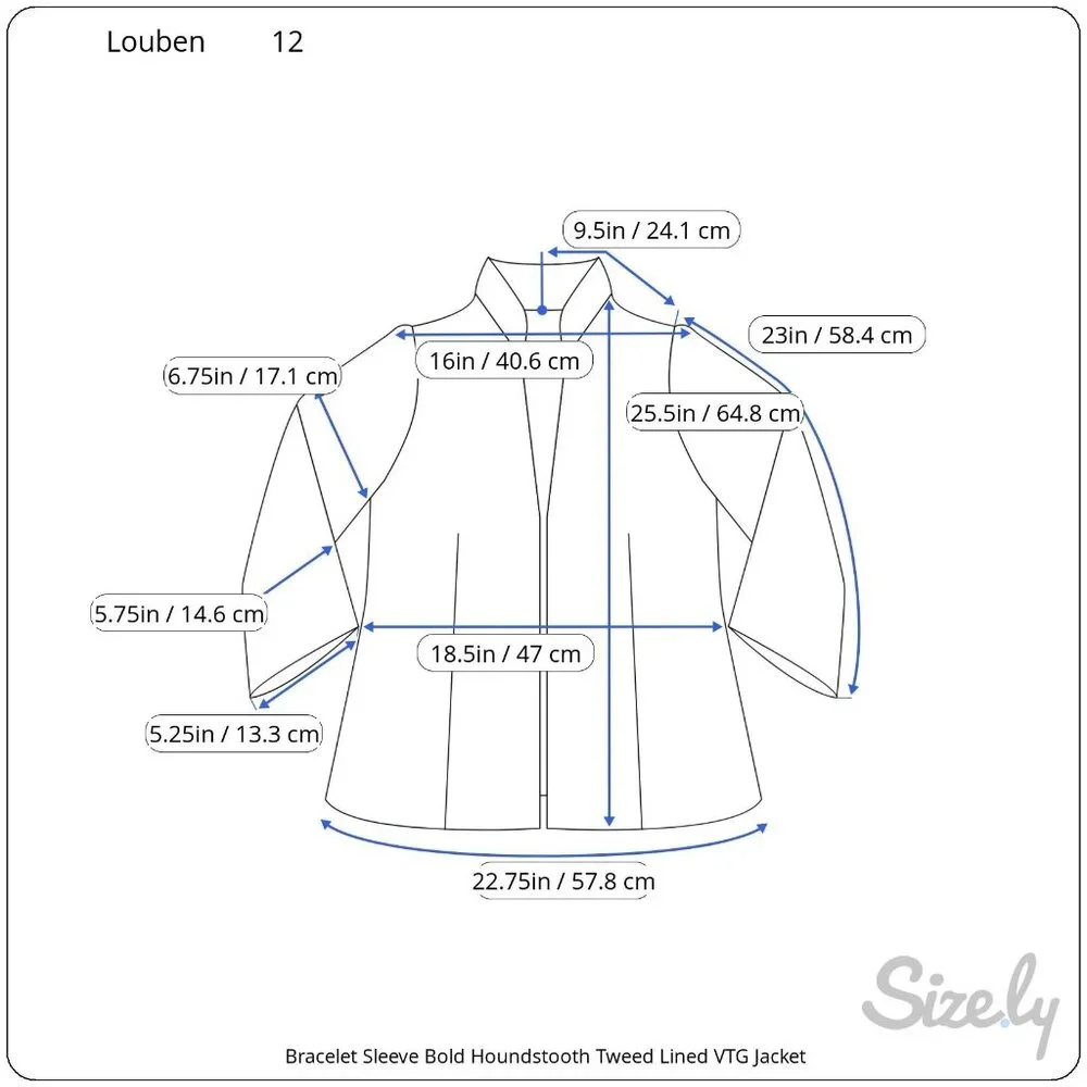 Louben Bracelet Sleeve Bold Houndstooth Tweed Lined VTG Jacket Pink Accents 12 - Picture 12 of 12